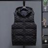 Хлопковый жилет с отражающими буквами в корейском стиле: Теплая, с капюшоном, приталенная безрукавка-куртка для мужчин