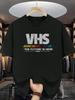Мужская винтажная футболка с графическим принтом VHS - Будущее уже здесь, дизайн из фильма 1980-х