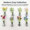 5/8pc Miniature Glass Vases with Faux Flowers Fridge Magnets Set, Artificial Plants Refrigerator Magnet for Kitchen Office Decor