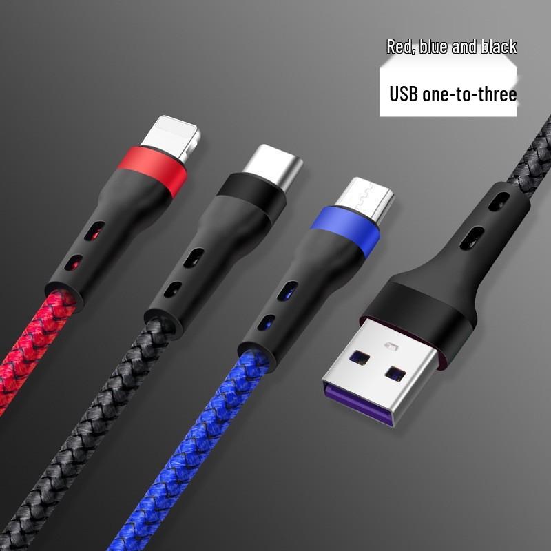 Кабель для быстрой зарядки PD100W 3-в-1 для iPhone 15, Android и устройств LeEco