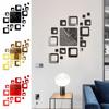 Large 3d Diy Wall Clock Mirror Surface Sticker Art Design Office Home Decor