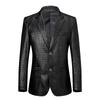 Leather Jacket Men's Genuine Leather Suit Men's Single Leather Jacket Sheepskin Crocodile Pattern Suit Jacket Slim Fit