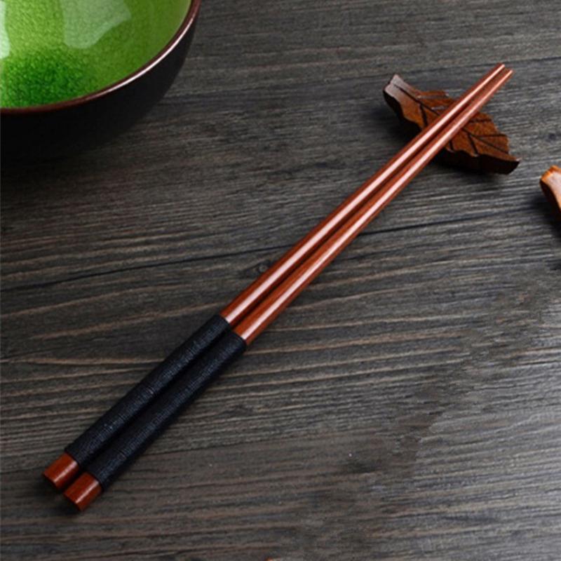 1 Pair of Twisted Wire Wind Wood Chopsticks, Anti Roll Rosewood Bamboo Chopsticks, Household Tableware Chopsticks, High-quality Wooden Chopsticks