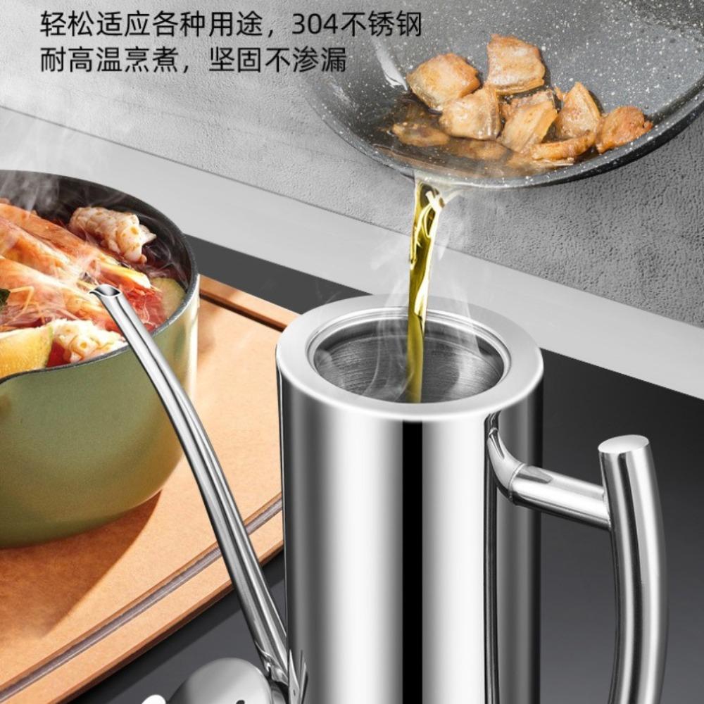 Премиальная бутылка-дозатор для масла из нержавеющей стали, кухонная креманка 700 мл/24 унции, герметичный контейнер для масла для приготовления пищи на кухне