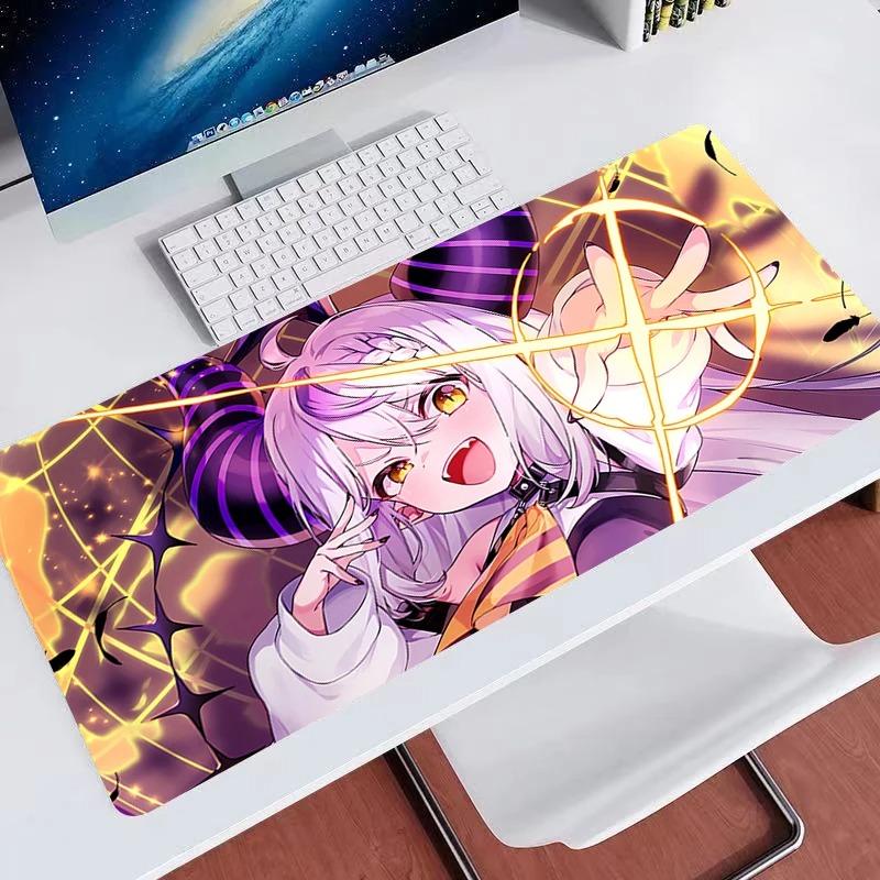 Gaming Mouse PadLarge Desk MatAntislip BaseStitched Edges Purple Anime Devil Girl Print Keyboard Pad for Gamer Office Home