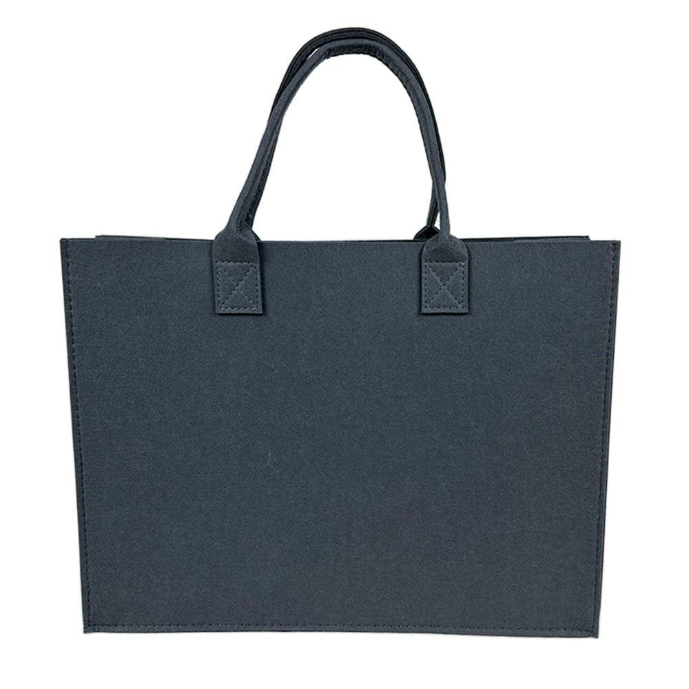 Casual Felt Shoulder Bag Large Capacity Solid Color Tote Bag Shopping Bag Woman Girls