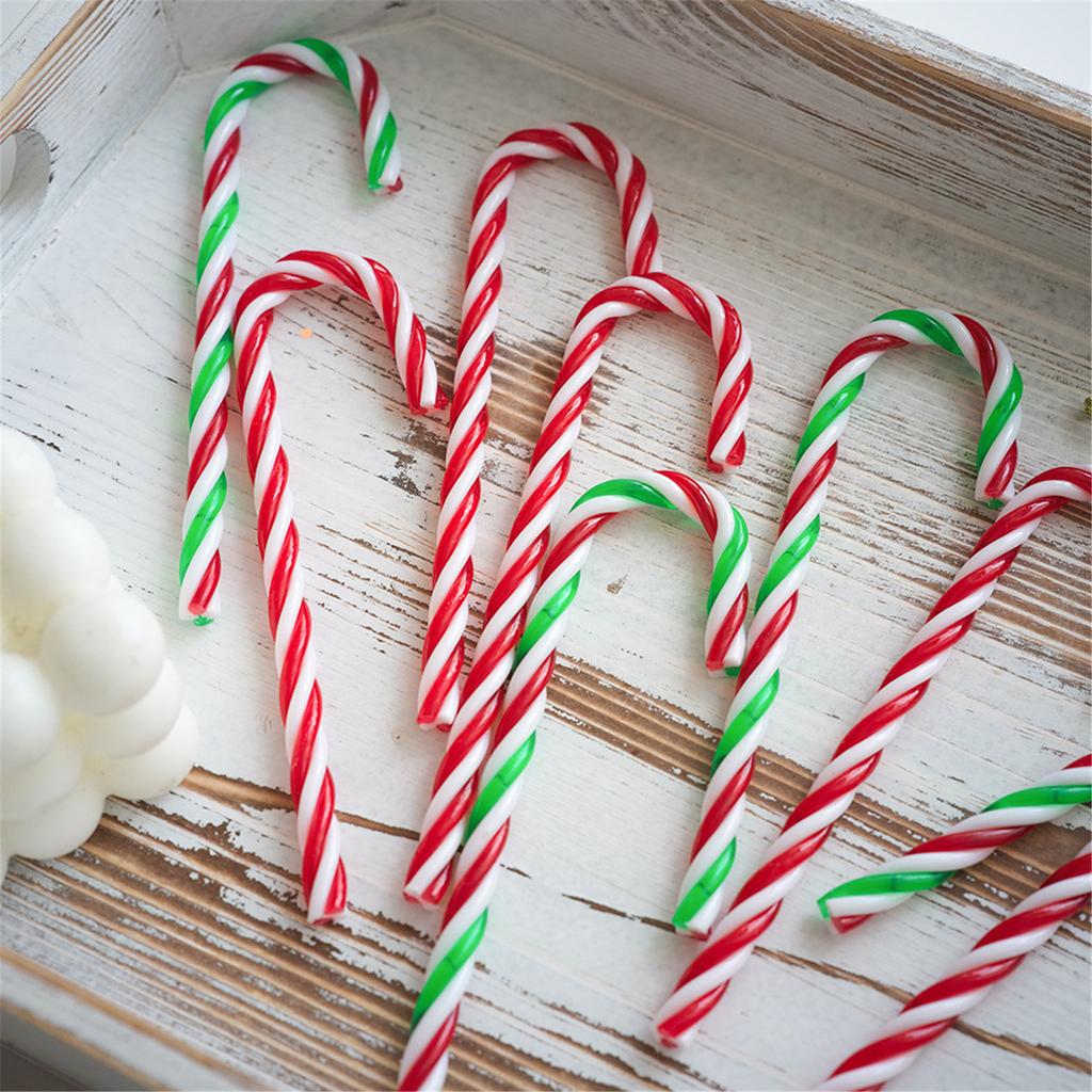5Pieces Festival Plastic Candy Canes Ornament for Christmas Tree Assorted Color Christmas Party Supplies Decoration