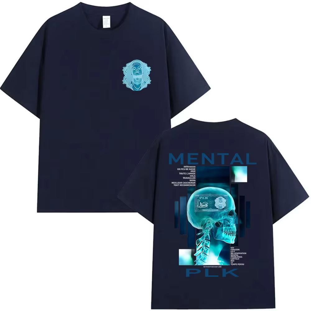 Rapper MENTAL PLK Album 2025 Merch T Shirt Men's Gothic Fashion Short Sleeve T-shirts Women Retro Style Oversized Cotton Tshirts