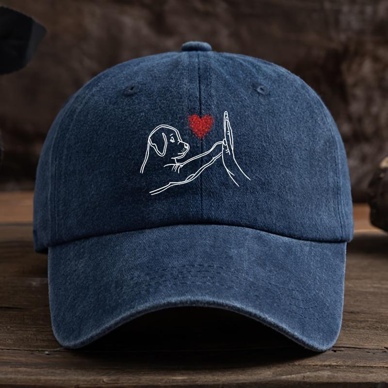 Dog Love High Five Printed Baseball Hat American Retro Duck Tongue Hat Outdoor Unisex's and Women's Hats