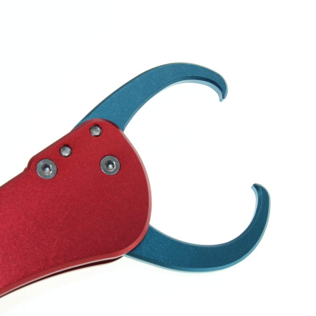 1091 Fish Lightweight Aluminum Fish Long Gun Grip (Iregui) Grip, Grip, Reach, (Red (Aluminum Trigger))