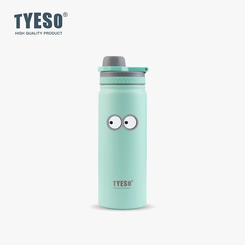 Tyeso 600ML Portable Vacuum Flasks Bottle Stainless Steel Travel Bottle Insulated Water Bottle Sport Thermal Cup Mug Aesthetic Mug with Eye Sticker