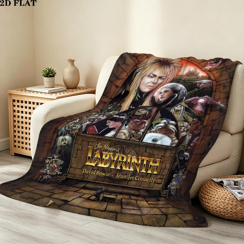 1PC Labyrinth Patterned Flannel Blanket Suitable For All Seasons For Home Decor Warmth And Comfort Gifts Holiday Present