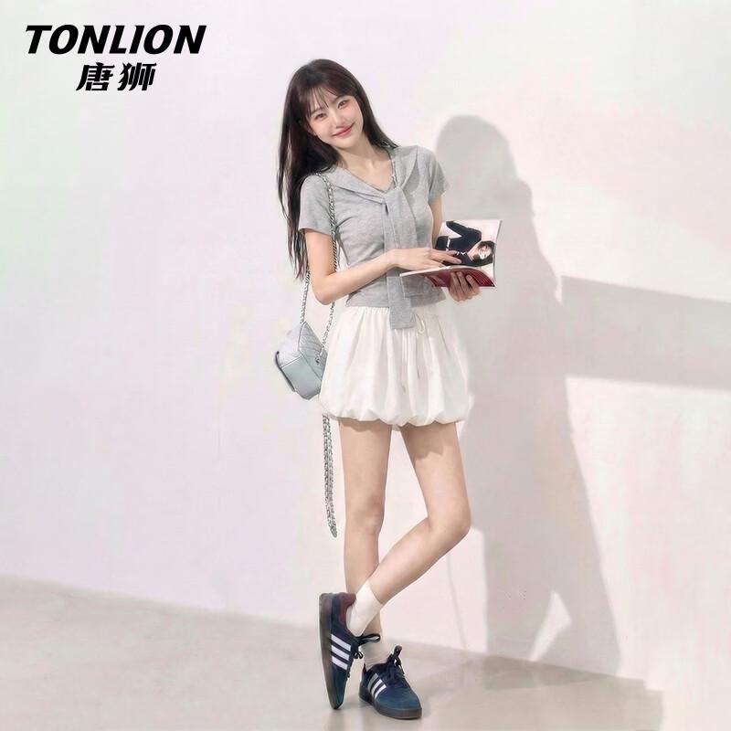 Женский повседневный комплект с юбкой с коротким рукавом TonLion