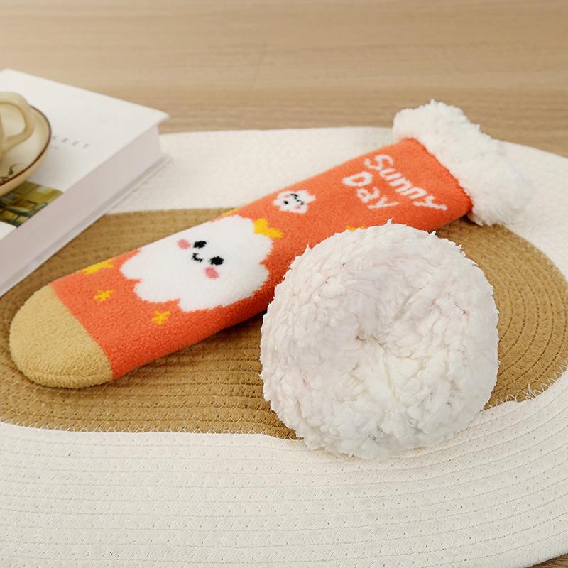 Толстые и фланелевые, носки для мужчин, теплые носки, противоскользящие чехлы для пола и защиты ног, женские носки