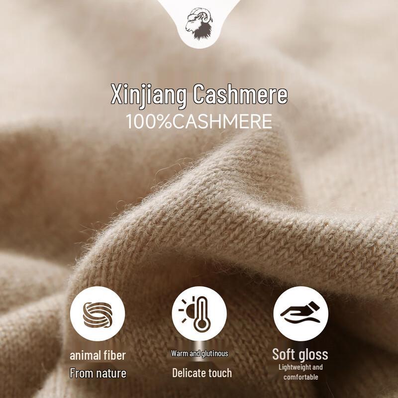 Zhaojun Women's 100% Cashmere Thickened Round Neck Cardigan