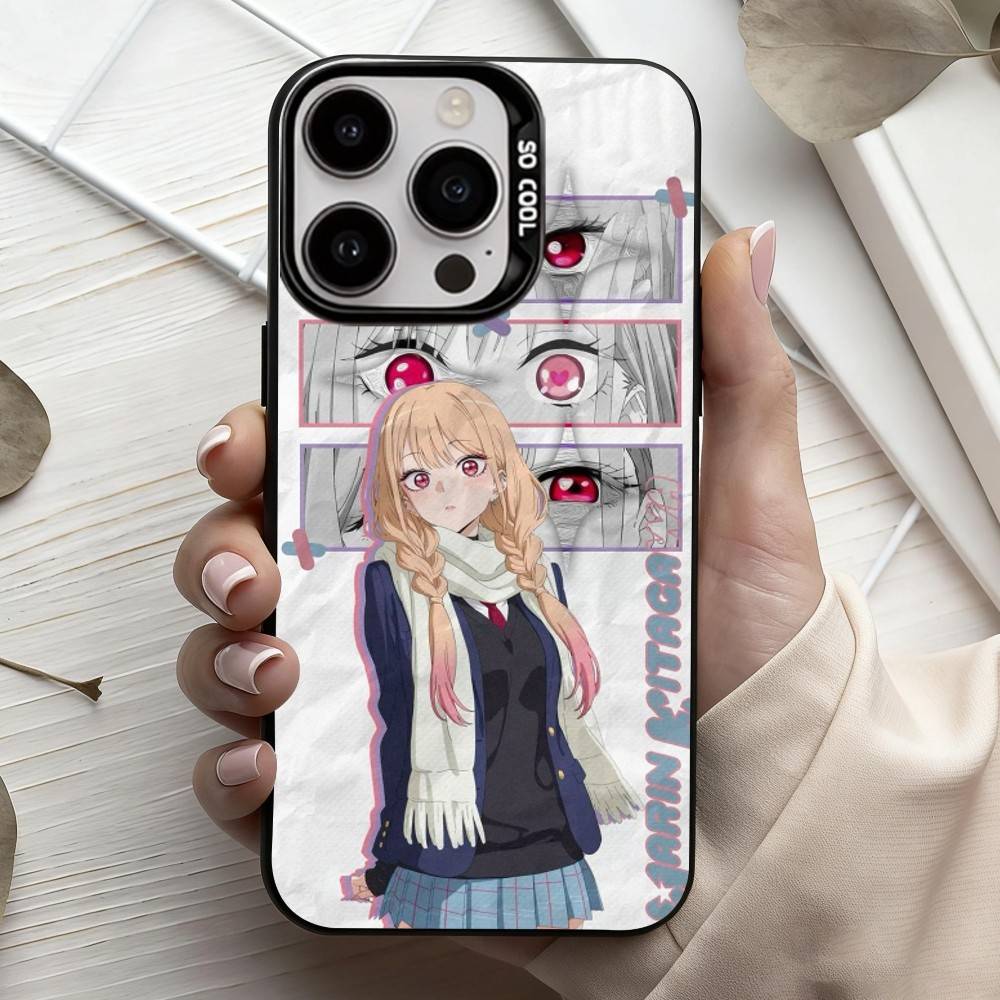 Чехол для телефона My Dress Up D-Darling M-Marin K-Kitagawa для iPhone 17, 16, 15, 14, 13, 12, 11 Plus, Pro Max Черный Конфетный Посеребренный Чехол