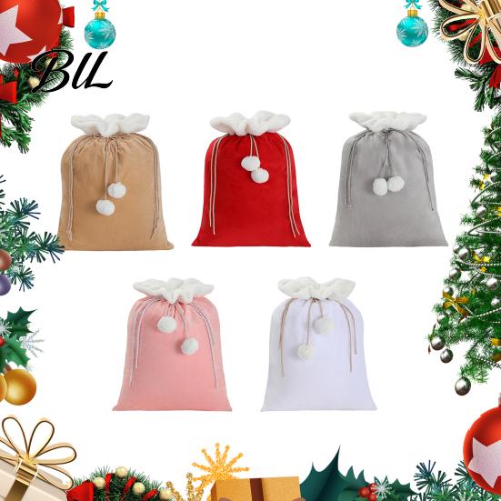 Decorative Drawstring Bags for Gifts Christmas Velvet Santa Gift Bag, 19 x 26 Inch Large Reusable Jewelry Organizer Claus Presents Sack Xmas