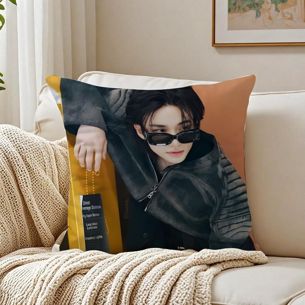 Person Idol HHyunjin Cushion Cover Pillowcase Antidustmite living Room Sofa Decor Cushion Room
