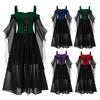 Halloween Costumes Fairy Chiffon Batwing Sleeve Women Maxi Dress A-Line Slip Dress