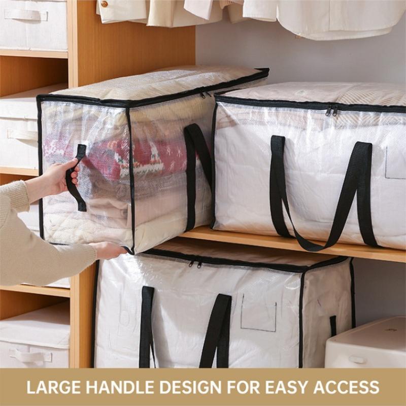 Transparent Storage Bag Large Capacity Blanket Toy Sundries Clothes Organizer Dust Proof and Moisture Moving Luggage Bags