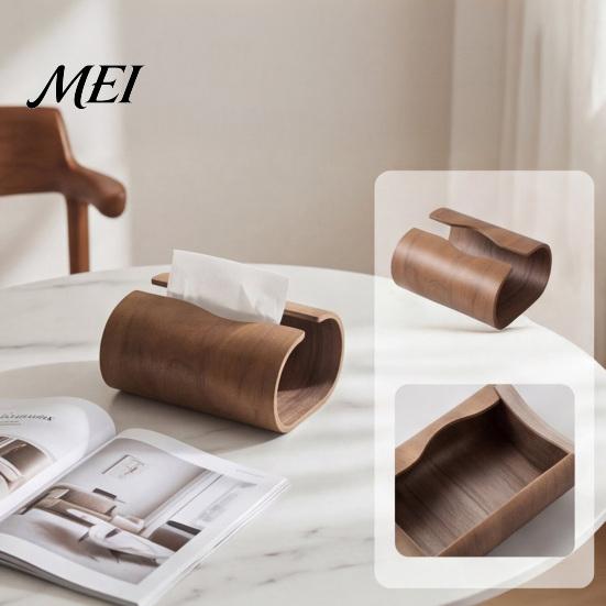 Convenient Tissue Organizer for Vanity Box Holder, Natural Wood Storage Organizer, Decorative Rectangular Sturdy Wooden Dormitory Dispenser,