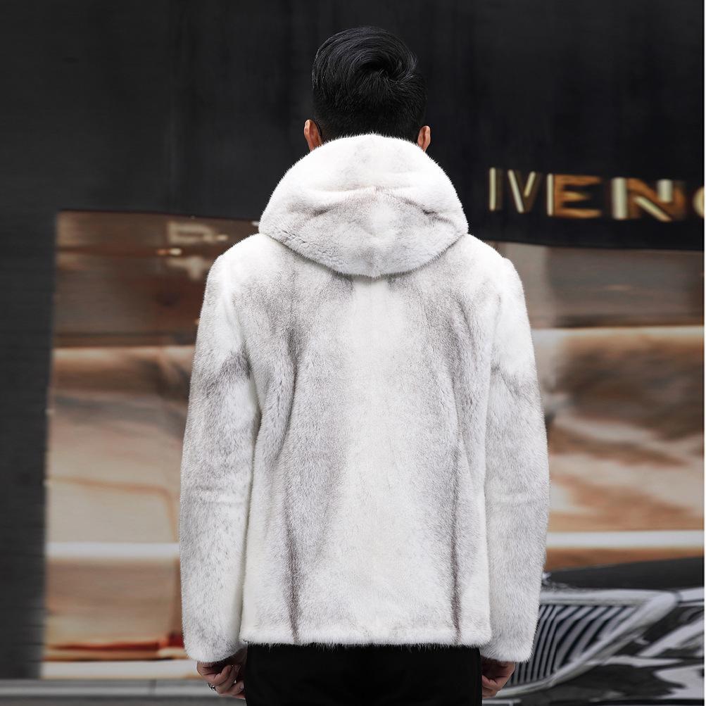 Новая мода цельный соболь крест из соболя из искусственного меха модное короткое пальто из соболя с капюшоном утолщенное мужское пальто