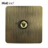 WALLPAD Wall Dimmer Switch 1 2 3 4 Gang Knurled Knob LED Available 2 Way Stainless Steel Panel Antique Bronze Retro Plate 3