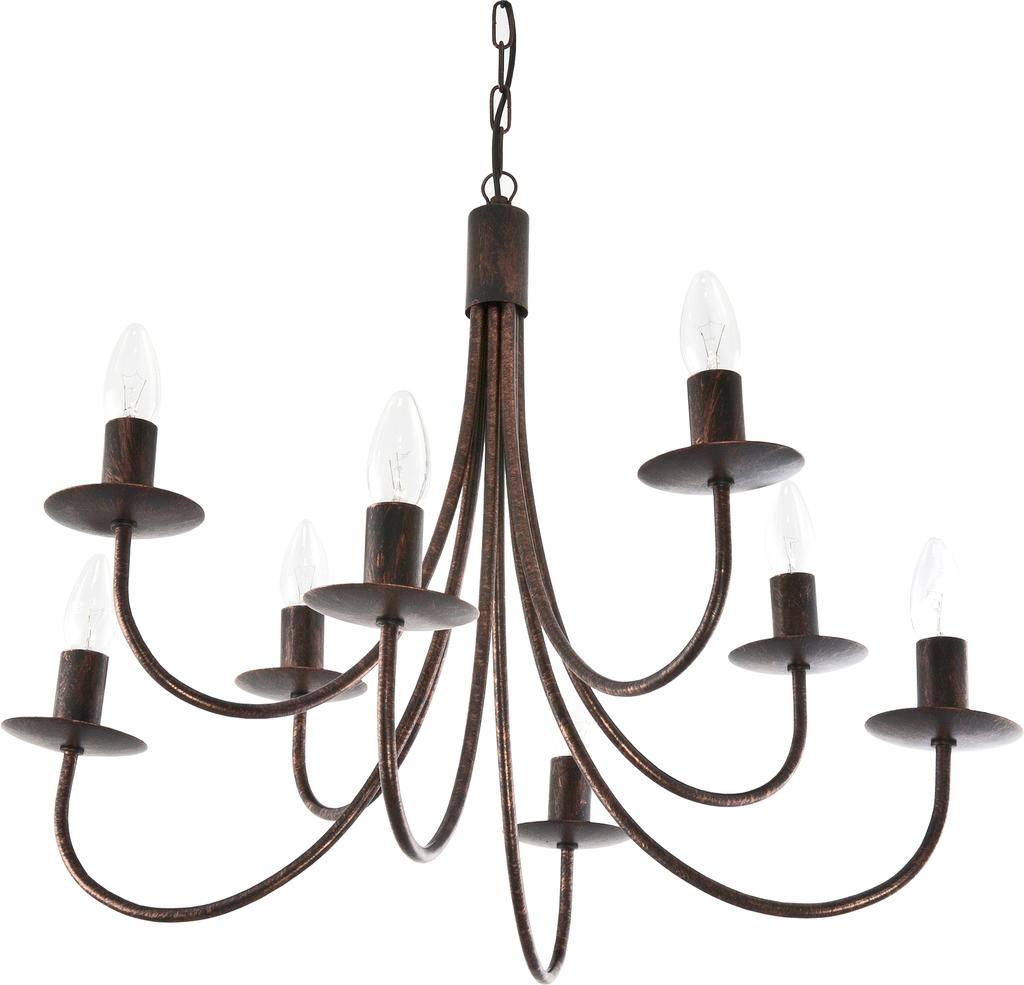 Traditional Ceiling Pendant Lamp Candlestick Black Antique Gold Lumen Old 710/8