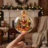 Decorative Acrylic Christmas Ornaments Tree Crystal Ball Pendant with LED Light, Built-in Christmas-themed Theme Hanging Charms Pattern Design,