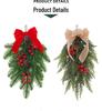 Classic Red and Green Plaid Christmas Wreath for Door or Hotel Decoration