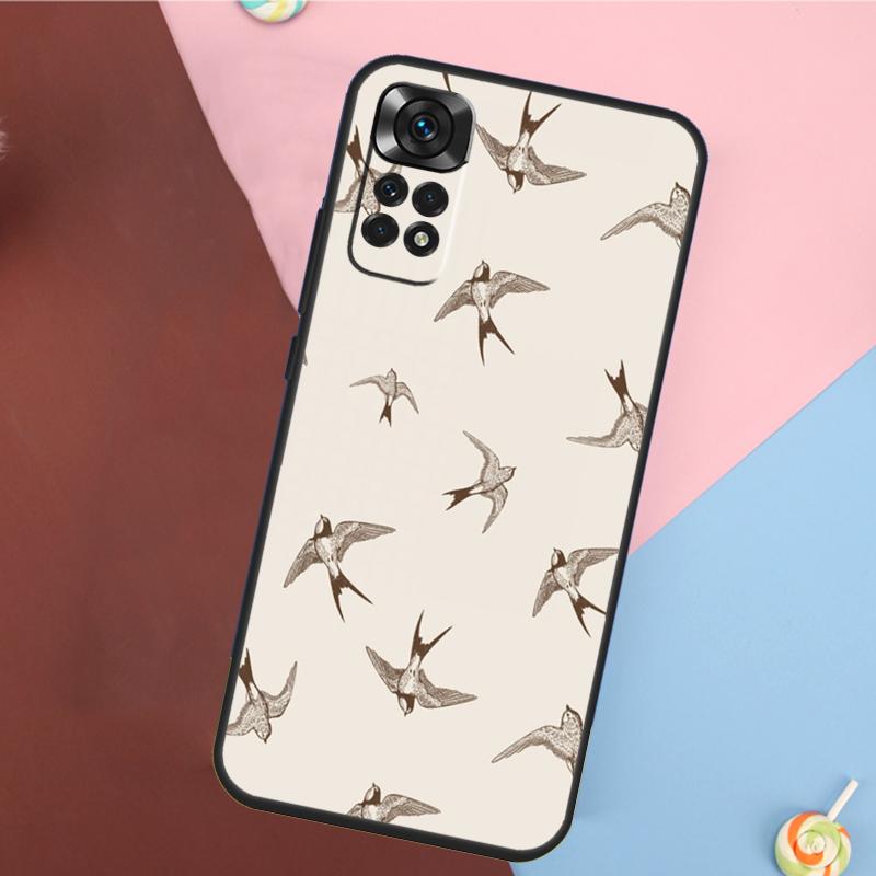 Чехол с узором «Коллаж из ласточек» для Xiaomi Redmi Note 13 14 Pro 12 11 9 10 9S 10S 11S 12S Redmi 14C 10C 12C 13C