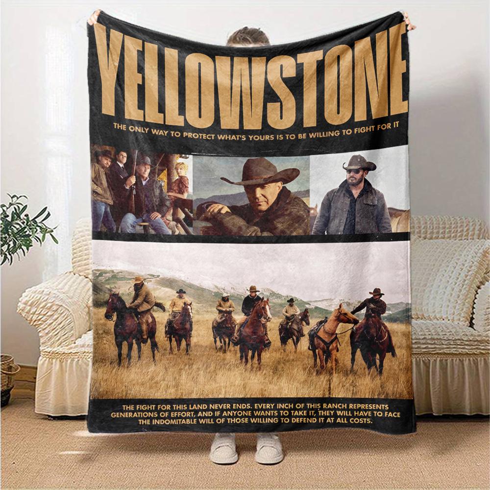 Yellowstone Theme Printed Blanket - Perfect for Couch, Bed, Travel & Outdoor Use | Machine Washable, Cozy & Durable.