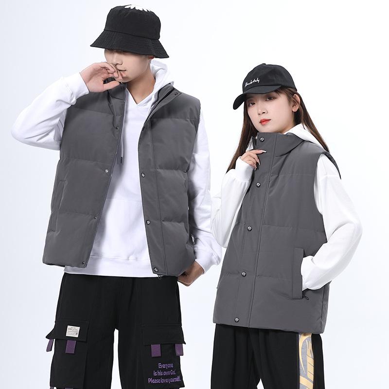 Осенне-зимний пуховый хлопковый жилет, мужская одежда, короткая куртка без рукавов с воротником-стойкой, 4 цвета, большой жилет для пар, 8XL