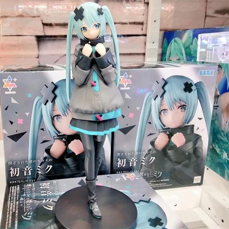 Hatsune Miku New In Stock In A World With Closed Windows Collectible Anime Action Kwaii Miku Figures Model Toys Christmas Gifts