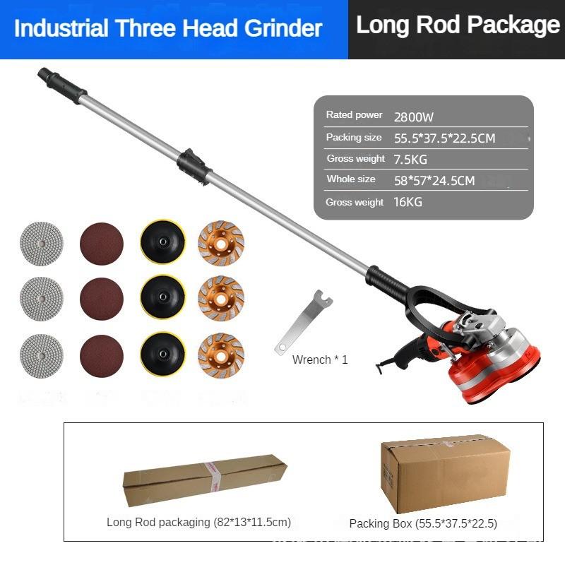 2800W Portable Industrial Grinder Handheld Epoxy Paint Floor Grinding Machine Concrete Polishing Milling Machine