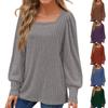 FashionSweaters For Women Lightweight Loose Fit Square Neck Puff Sleeve Tunic Tops