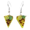 [R2771] - Handmade Earrings 'Lemon Tart' Yellow Green - 15x10 Mm