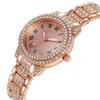 Alloy Analog Quartz Wrist Watch Full Diamond Roman Pattern Women Birthday Gift