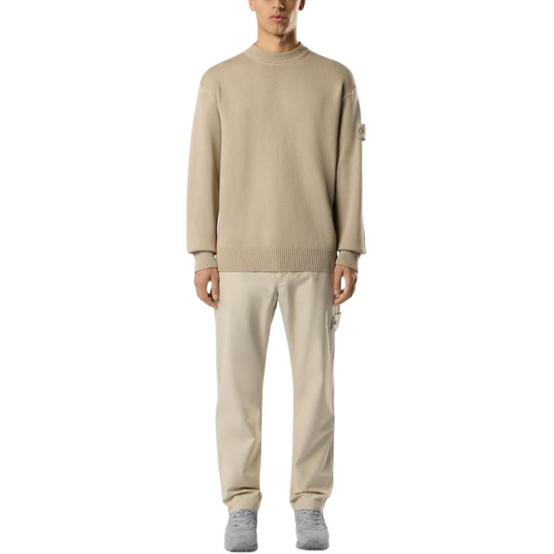 STONE ISLAND Свитер мужской с воротником-стойкой в рубчик, однотонный, серия 'Ghost', с нашивкой L2S1551000-63S00FA-V0090
