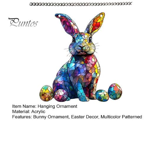 Пасхальный кролик подвесной орнамент акриловый красочный кролик украшение разноцветный кролик праздничный оконный декор для внутреннего и наружного использования