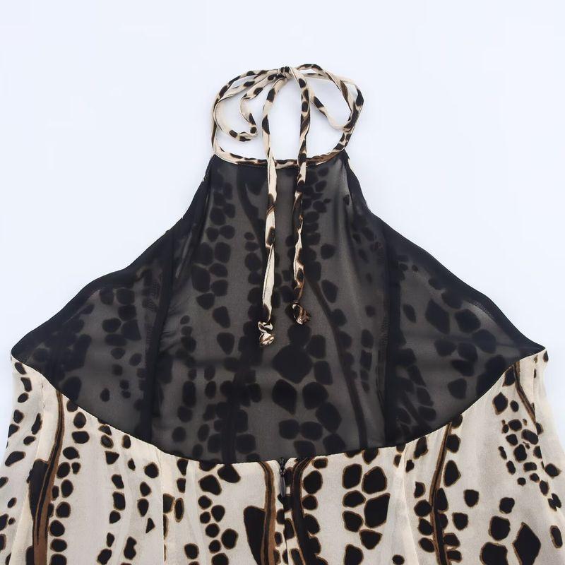 Kaslead New Women Clothes Western Style Fashion Loose Print Neck Collar Dress 2183068