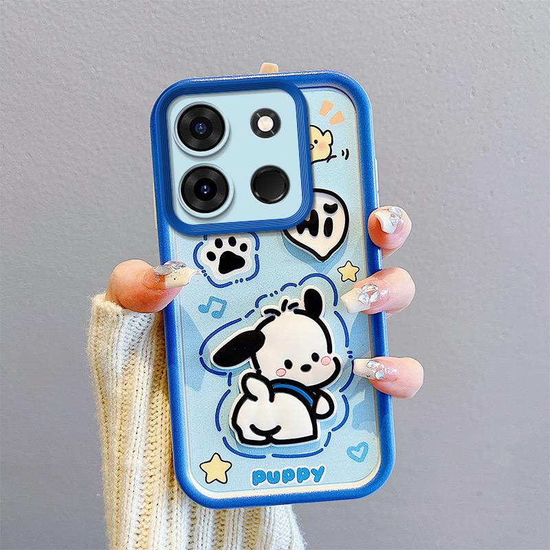 KEYSION Shockproof Case for TECNO Spark Go 2023 with Lanyard Silicone Cute 3D Cartoon Doll Phone Cover for TECNO Pop 7 Pro