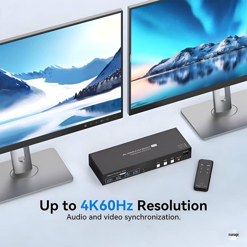 KVM-переключатель Jiyin с 3 входами HDMI 2.0 и USB 3.0