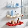 Punch Free Cloud Suction Cup Storage Rack Wall Mounted Wall Display Shelf  Bathroom