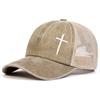 Breathable Cross Embroidery Hat with Mesh Peaked Cap Fashion Hip Hop Baseball Cap  Outdoor