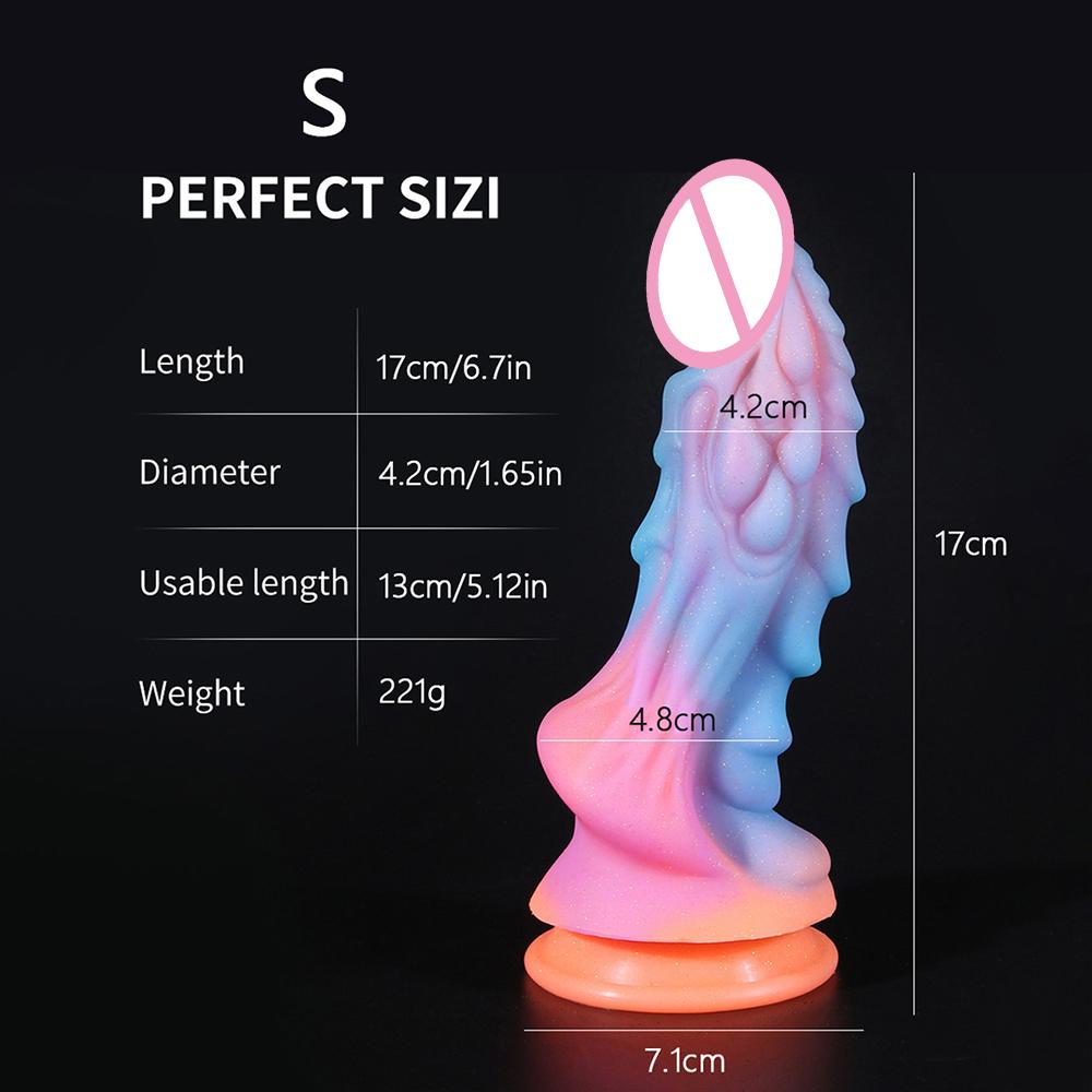 Новые светящиеся дилдо, цветные светящиеся огромные пенисы, точка G, анальная пробка, женские игрушки, в форме дракона, монстр-дилдо с присоской