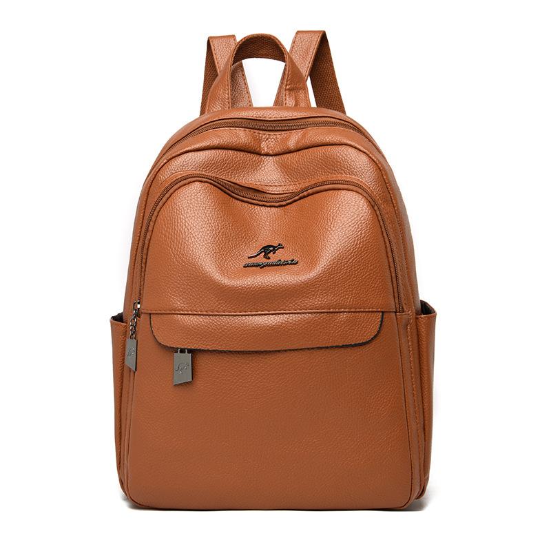 Новый мягкий кожаный рюкзак для женской сумки, повседневный мягкий кожаный противоугонный простой рюкзак Trend