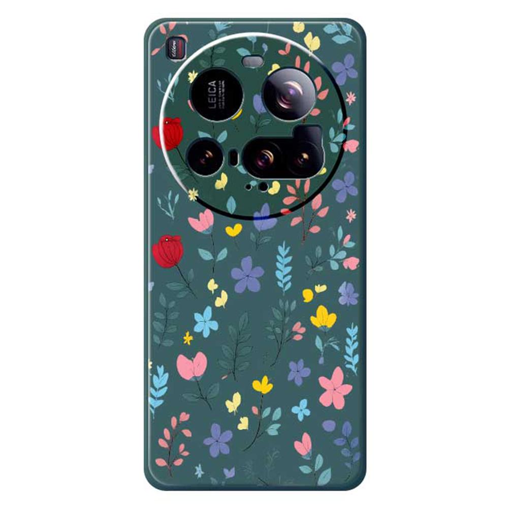 For Xiaomi 15 Ultra Case Colorful Flower Branches Pattern Printing Straight Edge TPU Phone Back Cover