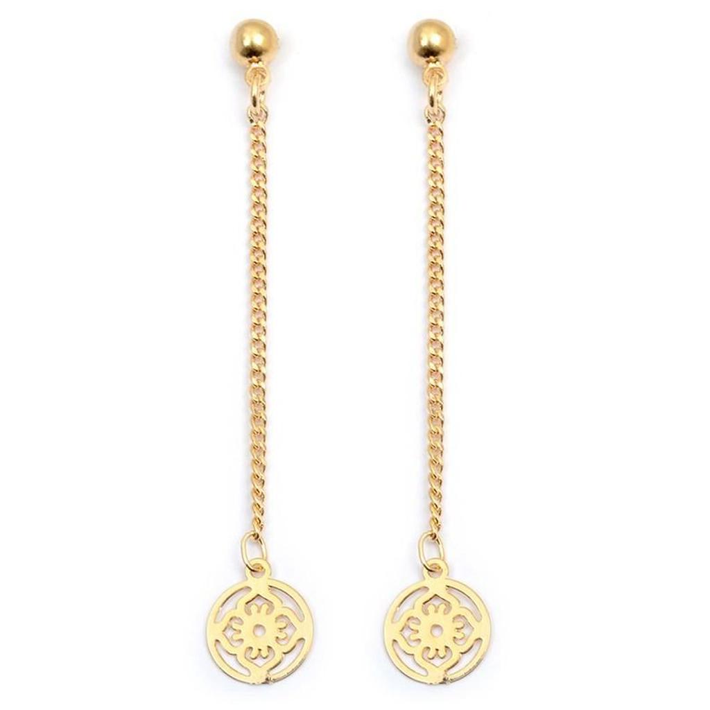 Les Trésors De Lily [M9491] - Gold Plated 'Carmen' Earrings - 55x8 Mm