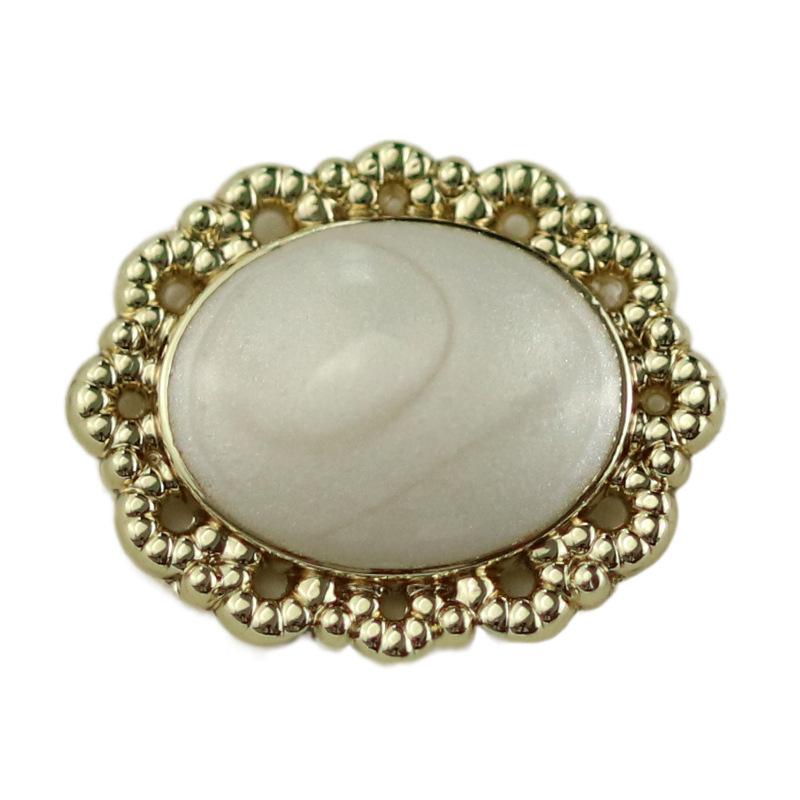 Mosn Niche Oval Button Metal Shirt Knitted Cardigan Buttons Long Sleeve Collar Clothes Accessories Decorative Buttons